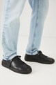 Kožené sneakers boty s pružnou podrážkou černá barva RS25.OBM304