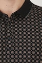 Polo bawełniane męskie z elastanem z drobnym wzorem kolor czarny czarny RS25.POM060