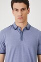 Polo bawełniane męskie z elastanem melanżowe kolor niebieski niebieski RS25.POM071