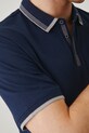 Polo bawełniane męskie z elastanem melanżowe kolor granatowy RS25.POM071 granatowy