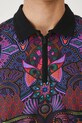 Polo bawełniane męskie z elastanem wzorzyste RS25.POMC10 multicolor