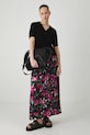 Sukňa dámska maxi z viskózy čierna farba RS25.SDD070 čierna RS25