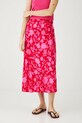 Spódnica damska maxi w kwiaty kolor czerwony rozkloszowany czerwony RS25.SDD0B0