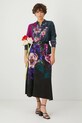 Spódnica damska maxi z wiskozy w kwiaty kolor czarny RS25.SDD300 czarny RS25