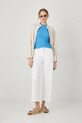 Jeansy bawełniane damskie wide leg gładkie kolor biały OEKO-TEX® biały RS25.SJD715