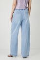 Oblečení Bavlněné džíny dámské wide leg modrá barva RS25.SJD901 modrá