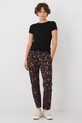 Spodnie dresowe bawełniane damskie z elastanem wzorzyste kolor czarny RS25.SPD020 czarny RS25
