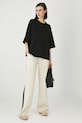 Kalhoty dámské wide leg, z lyocellu béžová barva RS25.SPD603 béžová RS25