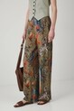 Spodnie damskie wide leg z wiskozy kolor zielony RS25.SPD803 zielony RS25