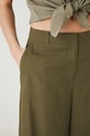 Spodnie lniane damskie culottes gładkie kolor zielony zielony RS25.SPD900
