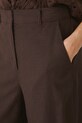 Spodnie lniane damskie culottes gładkie kolor brązowy brązowy RS25.SPDB02