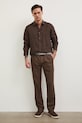 Λινό παντελόνι Medicine RS25.SPM061 καφέ RS25
