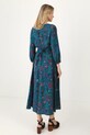 Oblečenie Šaty dámske midi vzorované tyrkysová farba RS25.SUD055 tyrkysová