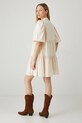 Sukienka lniana damska mini gładka kolor beżowy RS25.SUD700 beżowy RS25