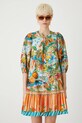 Sukienka bawełniana damska mini z fakturą kolor multicolor RS25.SUDB17 multicolor