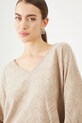 Sweter damski ażurowy z wiskozą kolor beżowy beżowy RS25.SWD040