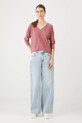 Sweter damski ażurowy z wiskozą kolor różowy RS25.SWD040 różowy RS25