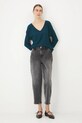 Sweter damski ażurowy z wiskozą kolor turkusowy RS25.SWD040 turkusowy RS25