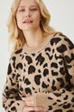 Sweter damski w panterkę kolor beżowy beżowy RS25.SWD174