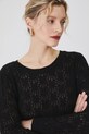 Sweter damski ażurowy kolor czarny czarny RS25.SWD201