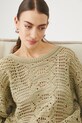 Sweter damski ażurowy kolor zielony zielony RS25.SWD402