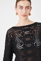 Sweter damski ażurowy kolor czarny czarny RS25.SWD402