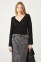 Bavlnený kardigán ažúrový čierna farba čierna RS25.SWD405
