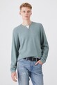 Sweter męski melanżowy z fakturą kolor zielony zielony RS25.SWM202