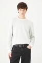 Sweter bawełniany męski z fakturą kolor szary bawełna szary RS25.SWM301