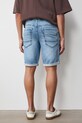 Szorty jeansowe męskie z efektem sprania kolor niebieski niebieski RS25.SZM078