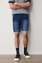 Odzież Szorty jeansowe męskie z efektem sprania kolor niebieski RS25.SZM078 niebieski