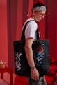 Medicine borsa in denim sovrastampa nero RS25.TCMC50