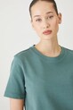 T-shirt bawełniany damski gładki interlock kolor zielony zielony RS25.TSD030