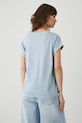 Odzież T-shirt bawełniany damski gładki kolor niebieski RS25.TSD082 niebieski