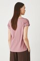 Oblečenie Bavlnené tričko dámske s ozdobnými vložkami ružová farba RS25.TSD090 ružová