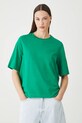 T-shirt bawełniany damski z elastanem gładki kolor zielony RS25.TSD094 zielony RS25