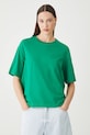 T-shirt bawełniany damski z elastanem gładki kolor zielony RS25.TSD094 zielony RS25