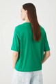 T-shirt bawełniany damski z elastanem gładki kolor zielony zielony RS25.TSD094