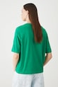 T-shirt bawełniany damski z elastanem gładki kolor zielony zielony RS25.TSD094