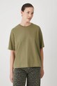 T-shirt bawełniany damski z elastanem gładki kolor zielony zielony RS25.TSD094