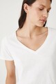 T-shirt bawełniany damski gładki kolor beżowy beżowy RS25.TSD0B0