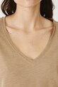 T-shirt bawełniany damski gładki kolor beżowy RS25.TSD0B0 beżowy