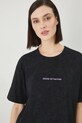 T-shirt bawełniany damski by Barbora Idesová, Sense of Values kolor czarny RS25.TSD657 czarny