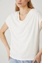 T-shirt damski gładki z modalem kolor beżowy RS25.TSD703 beżowy