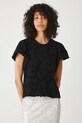 T-shirt bawełniany damski z aplikacją kolor czarny RS25.TSD900 czarny RS25