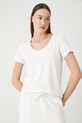 T-shirt damski gładki z modalem kolor beżowy RS25.TSD903 beżowy RS25