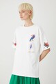 T-shirt bawełniany damski z nadrukiem i aplikacją kolor biały RS25.TSDA04 biały RS25