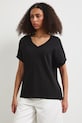 Odzież T-shirt bawełniany damski gładki interlock kolor czarny RS25-TSDA06 czarny