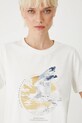 T-shirt bawełniany damski z elastanem z kolekcji Medicine x Słowiński Park Narodowy kolor beżowy RS25.TSDA52 beżowy