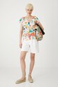 T-shirt bawełniany damski wzorzysty RS25.TSDB05 multicolor RS25